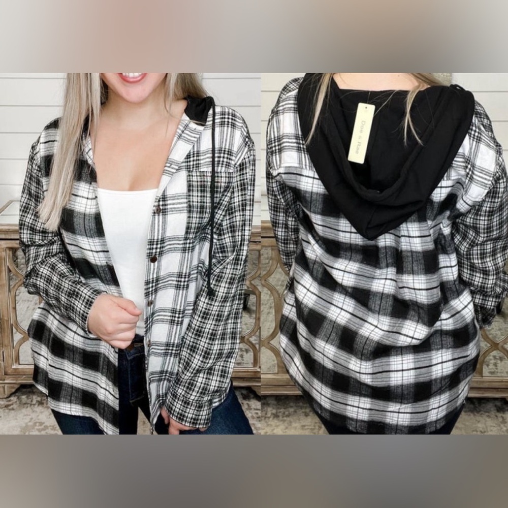Size Small Doe & Rae Flannel Hoodie NWT